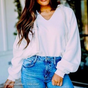 Oversized Cropped Larken Hoodie (Sherpa)